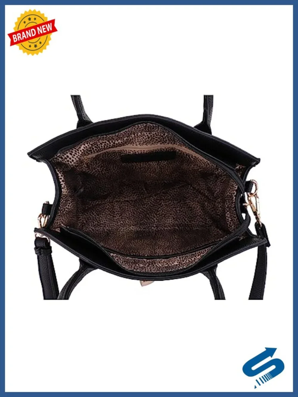 Faux Leather Concealed Carry Satchel Crossbody Purse with Lockable Pocket